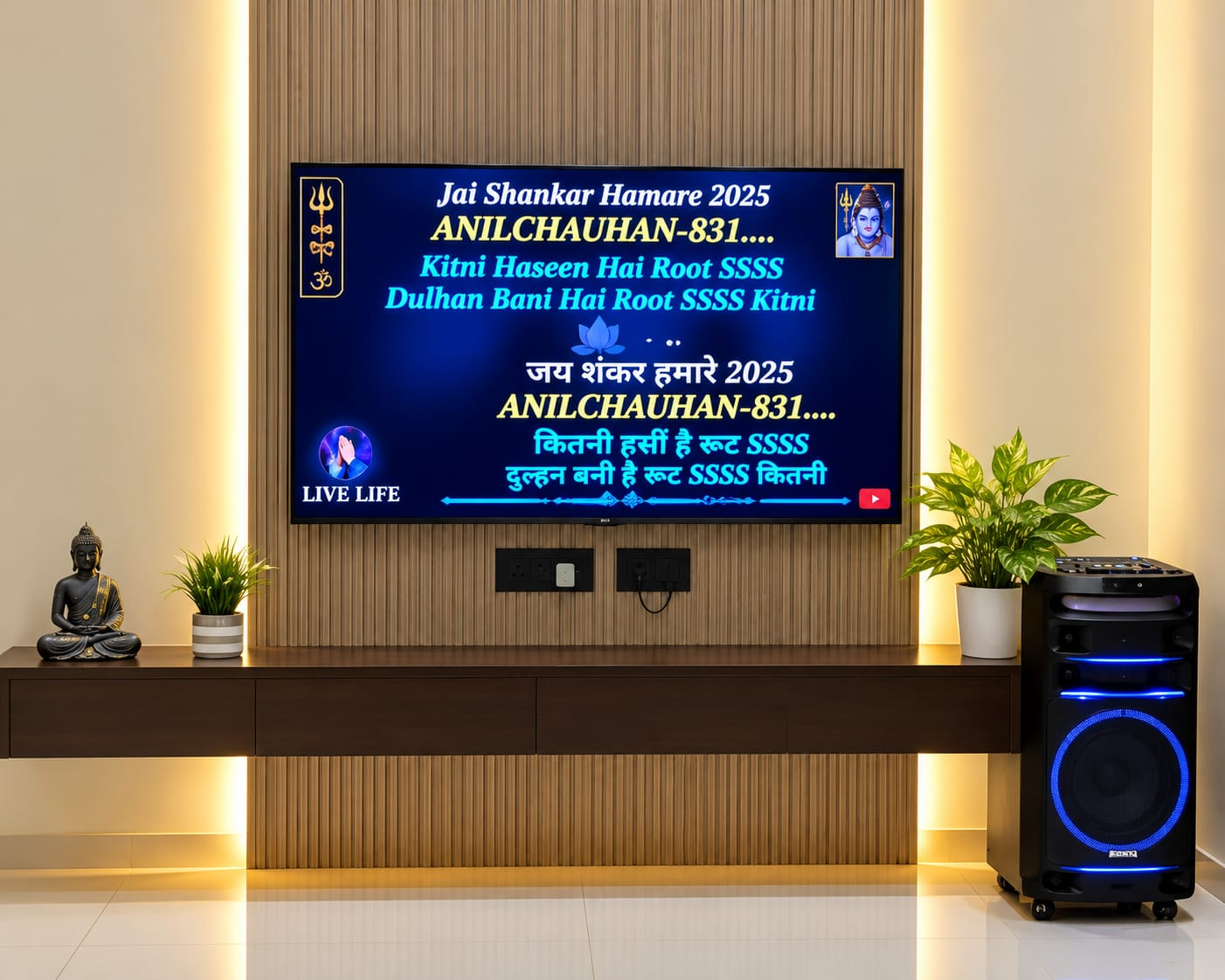 Private entertainment setup with television and music system at The Grand Vista